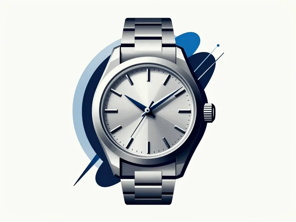 Illustration symbolique origines rolex oyster quartz ref. 17000 design 1970