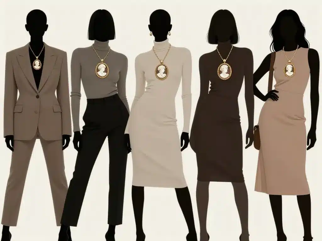 Porter pendentif camee mode actuelle