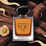 Stronger With You Oud flacon sur fond boisé et ambré élégant