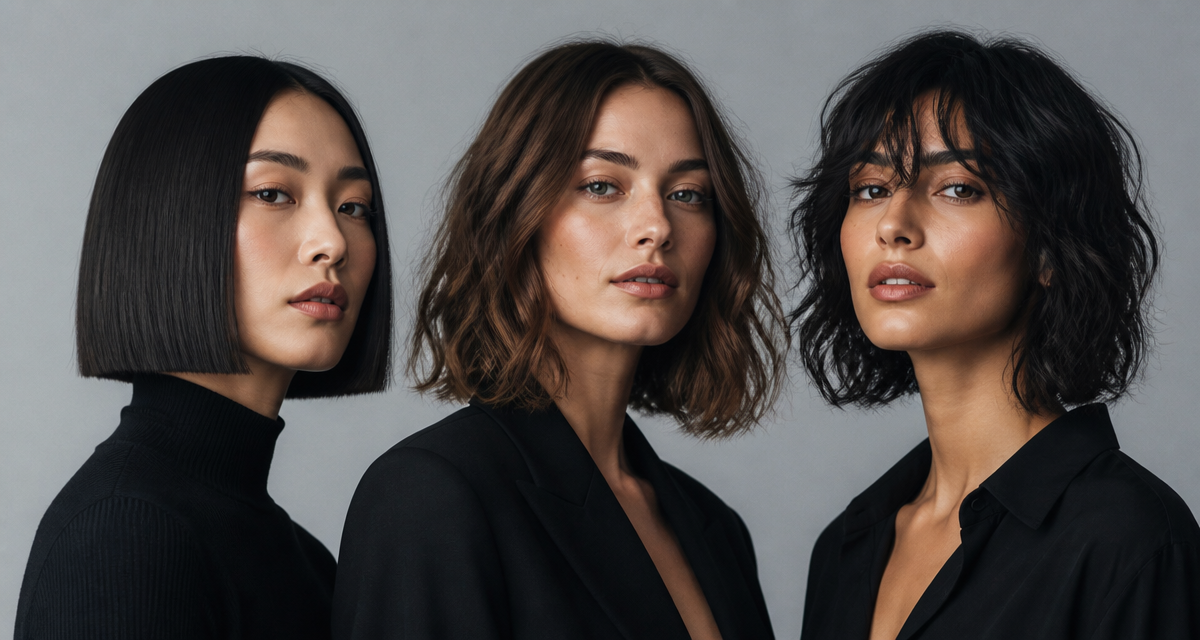 carre femme trois styles cheveux