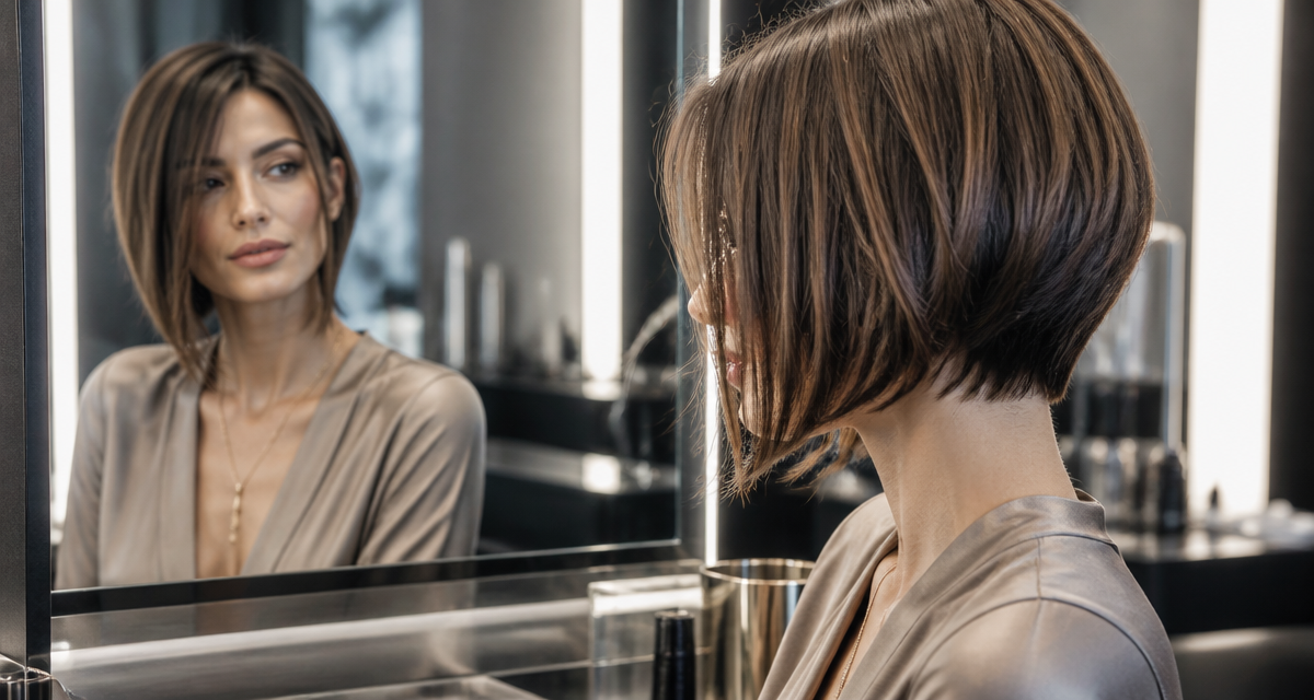 Carré plongeant cheveux fin femme salon
