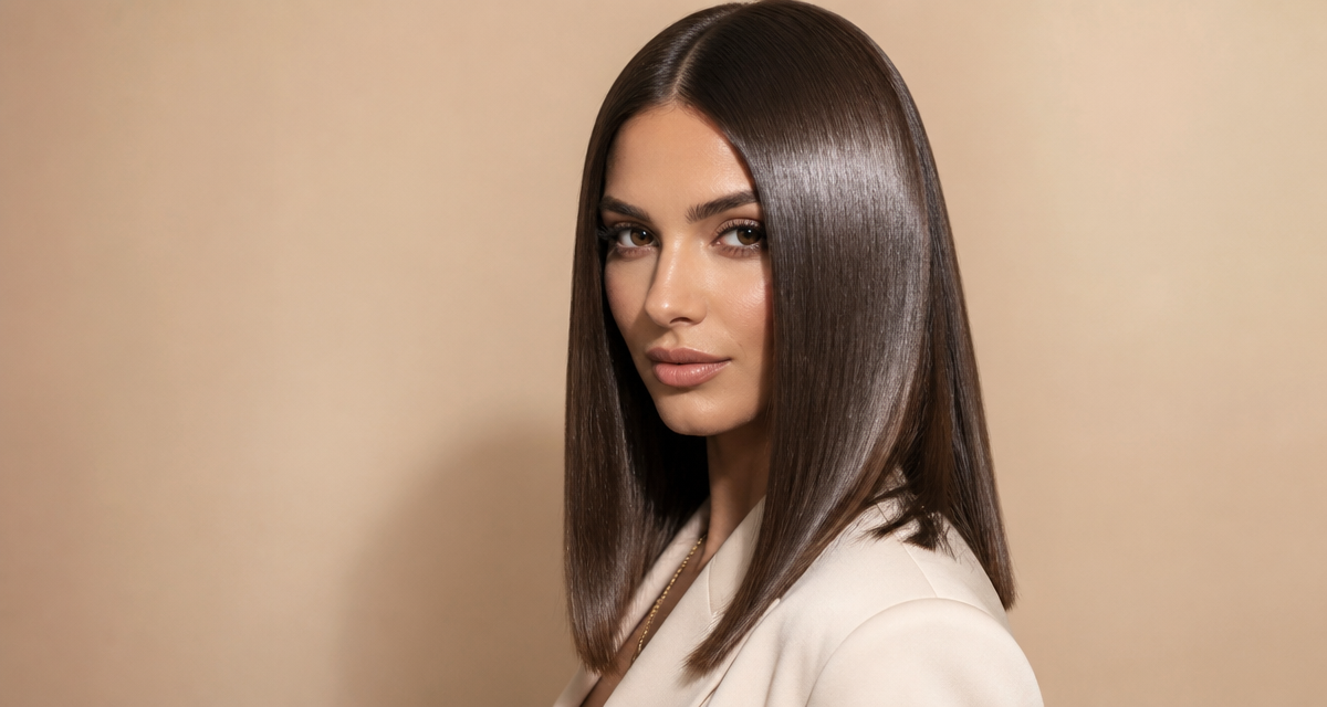 coupe carré long lisse brillance miroir femme