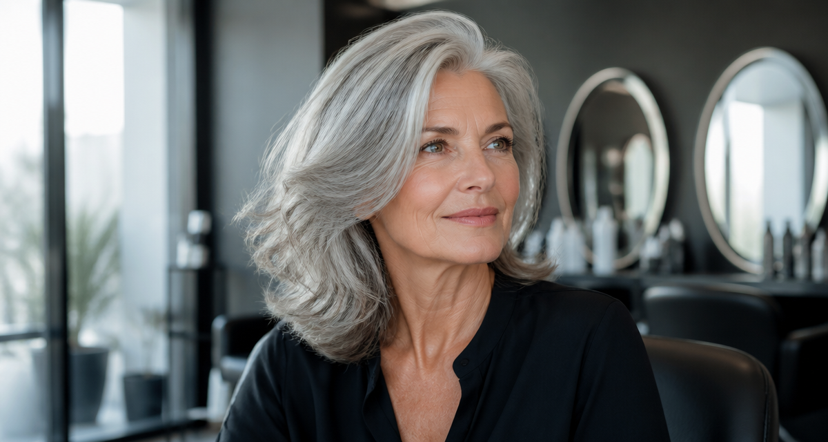 coupe cheveux gris dégradé femme élégante