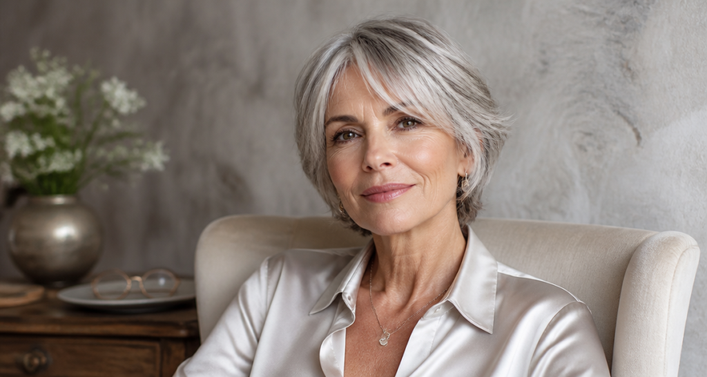 coupe de cheveux femme 60 ans visage ovale carré court