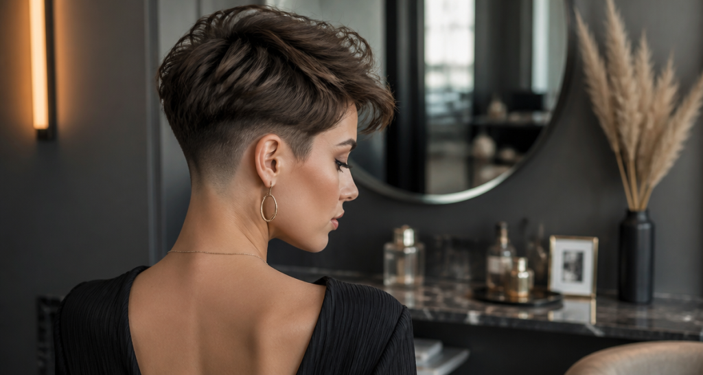 Coupe tres courte femme nuque rasee moderne