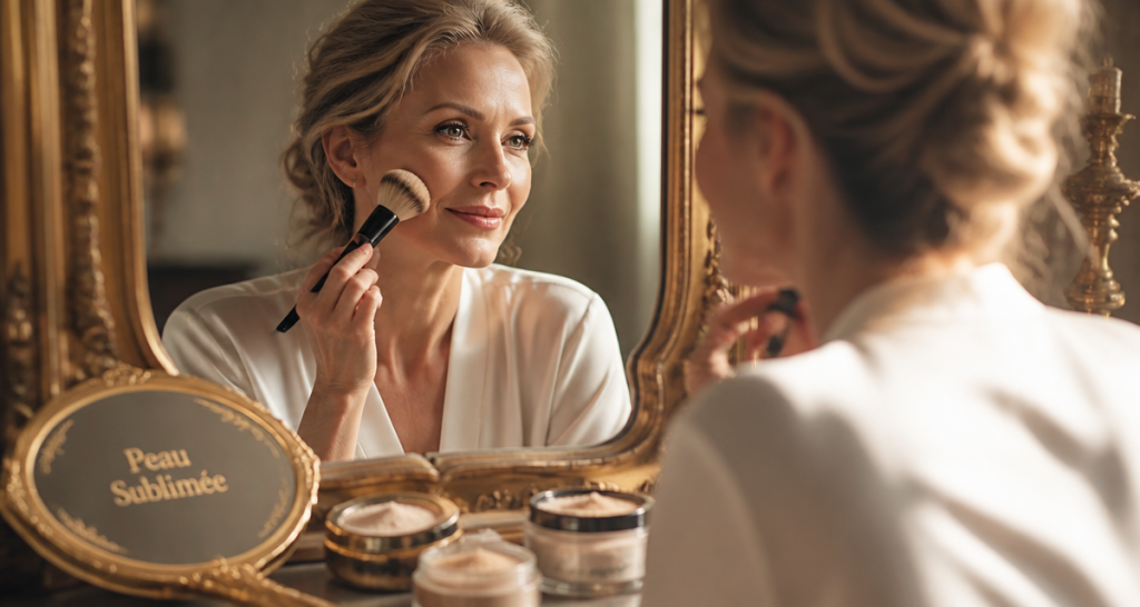 meilleure poudre libre peau mature application pinceau