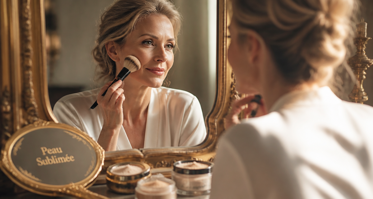 meilleure poudre libre peau mature application pinceau