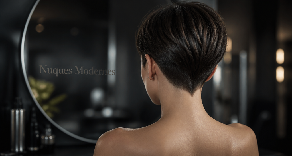 nuque hyper stylée coupe courte femme moderne vue de dos