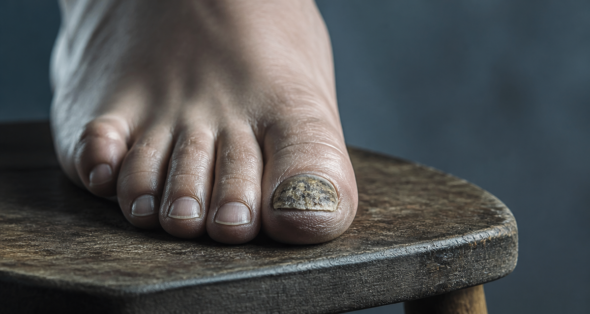 ongle pied qui pourrit vue macro