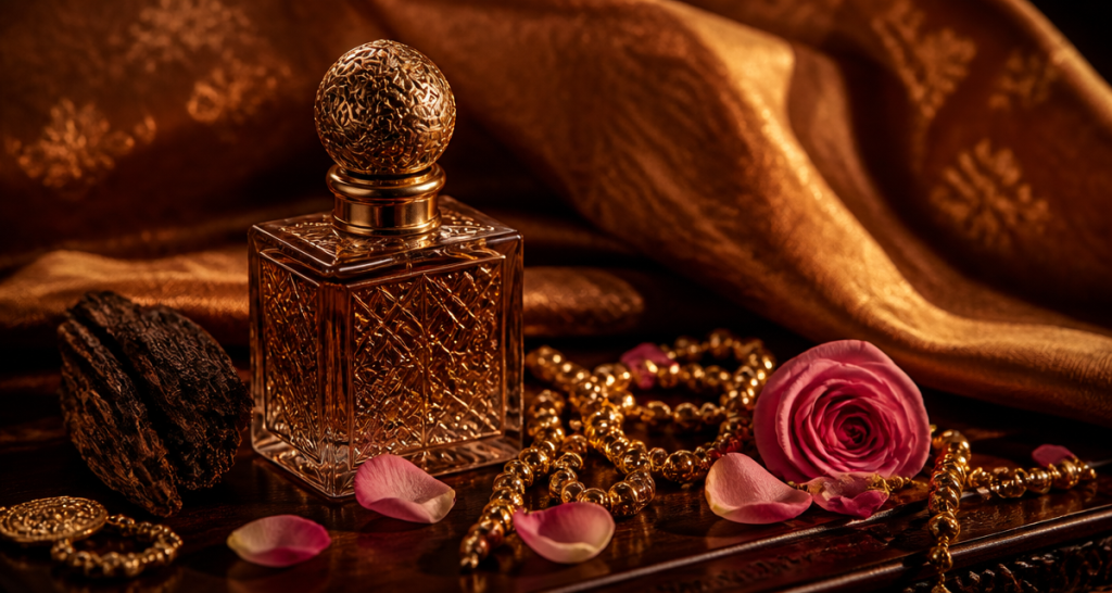 parfum de dubai flacon oriental sur coiffeuse