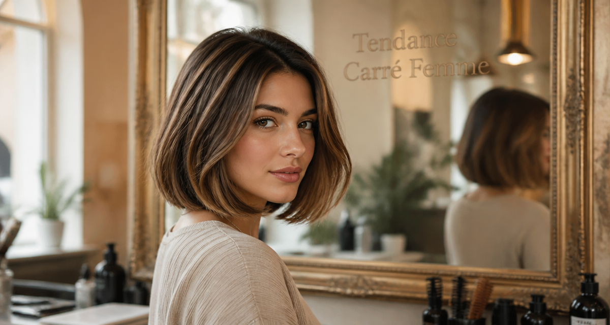 tendance coupe carré femme en salon élégant
