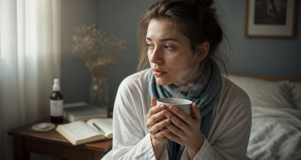 extinction de voix que faire femme tisane