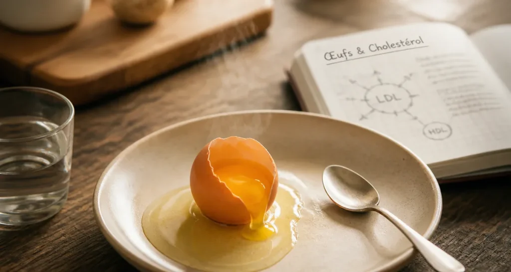 Le cholesterol et les oeufs : œuf entier, jaune brillant