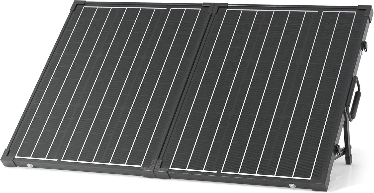 ACOPOWER UV11007GD Foldable Solar Panel Kit, Battery and Generator Ready Suitcase with Charge Controller (1)