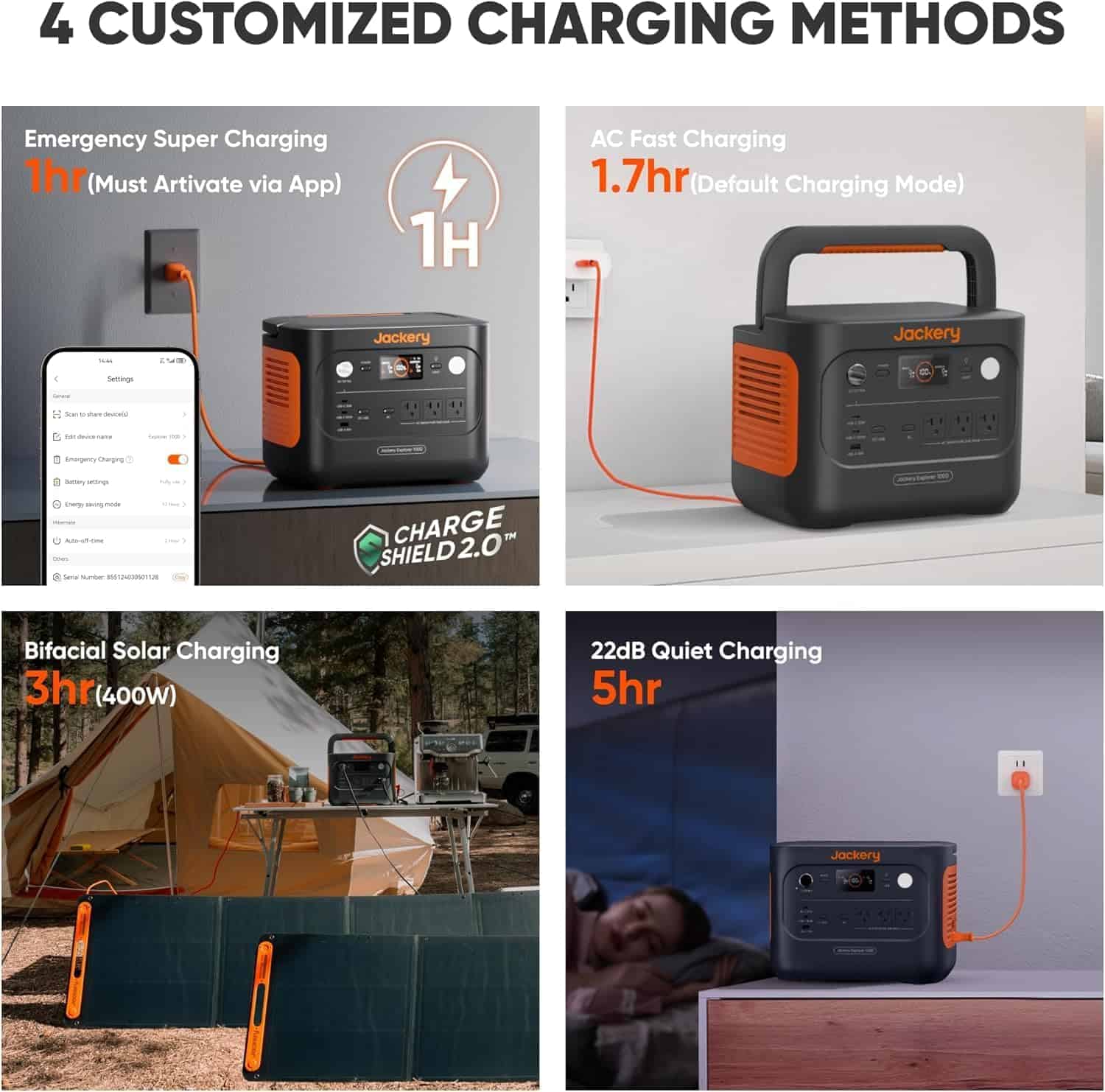 Jackery Solar Generator 1000 with SolarSaga Solar Panels, AC Outlets, Portable Power Station Ideal for Home Backup, Emergency, RV Outdoor amping Black, Orange (2)