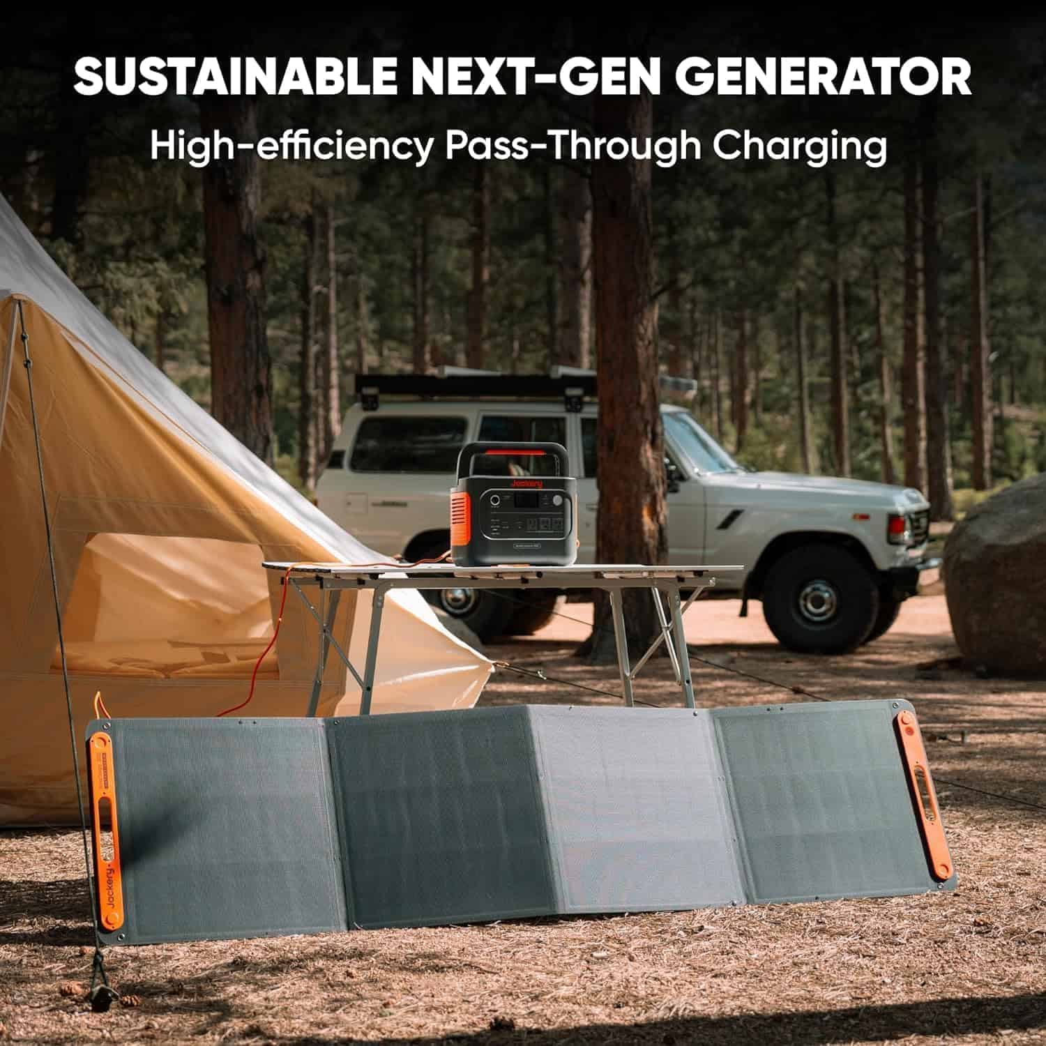 Jackery Solar Generator 1000 with SolarSaga Solar Panels, AC Outlets, Portable Power Station Ideal for Home Backup, Emergency, RV Outdoor amping Black, Orange (7)