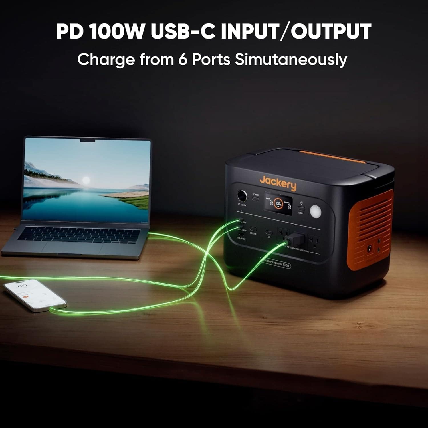 Jackery Solar Generator 1000 with SolarSaga Solar Panels, AC Outlets, Portable Power Station Ideal for Home Backup, Emergency, RV Outdoor amping Black, Orange (8)