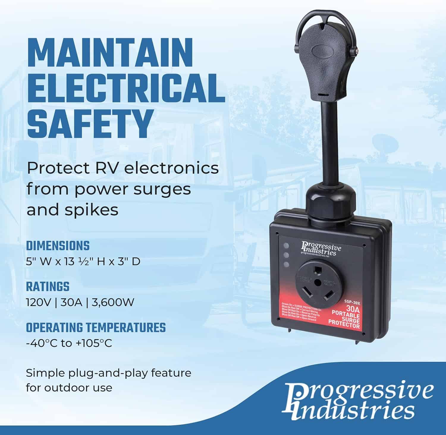 Progressive Industries 30 Amp Portable RV Smart Surge Protector 3