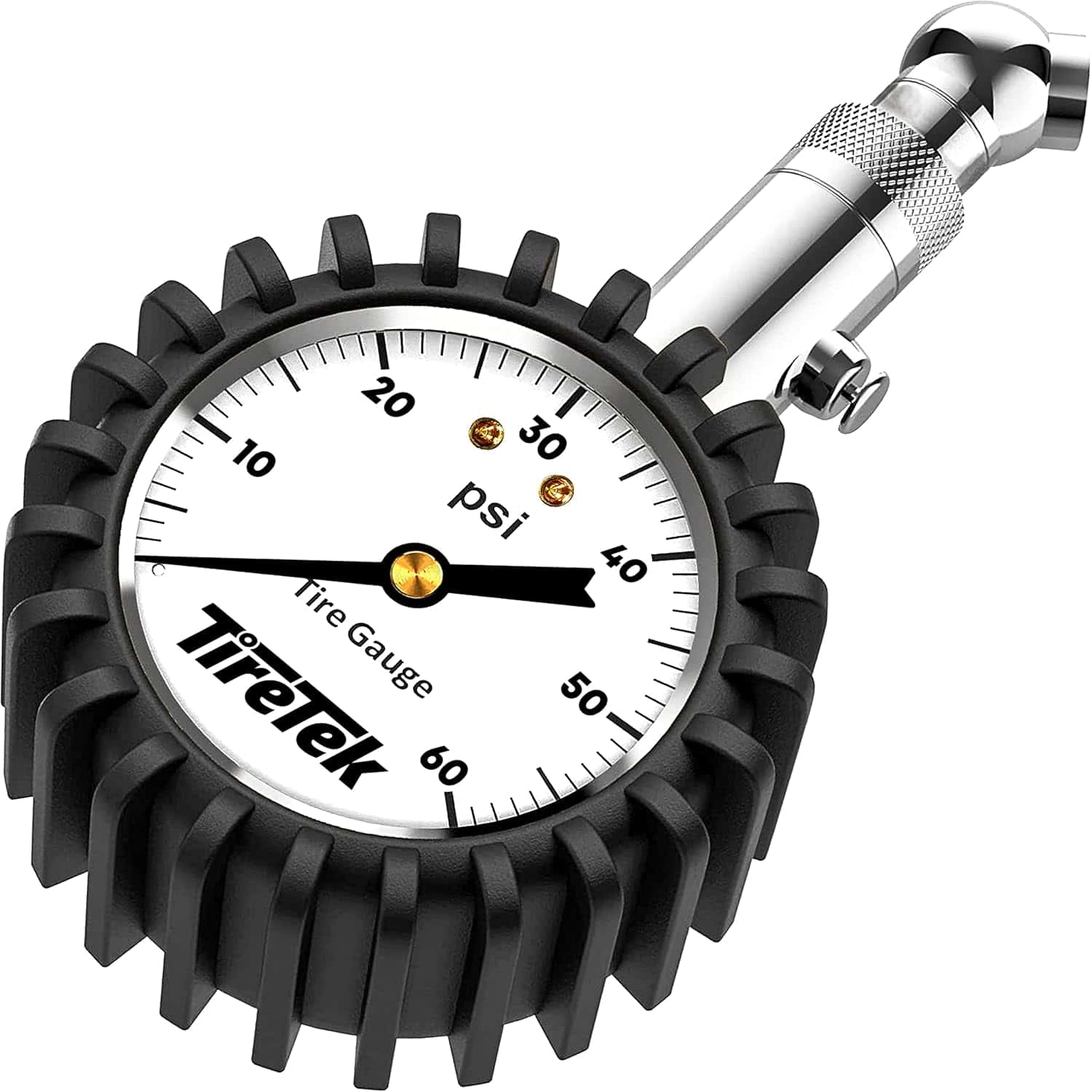 TireTek Tire Pressure Gauge for Cars (ANSI Certified) Premium Air Pressure Gauge for Tires - Easy to Read Glow in The Dark Automobile Analog Circular Dial