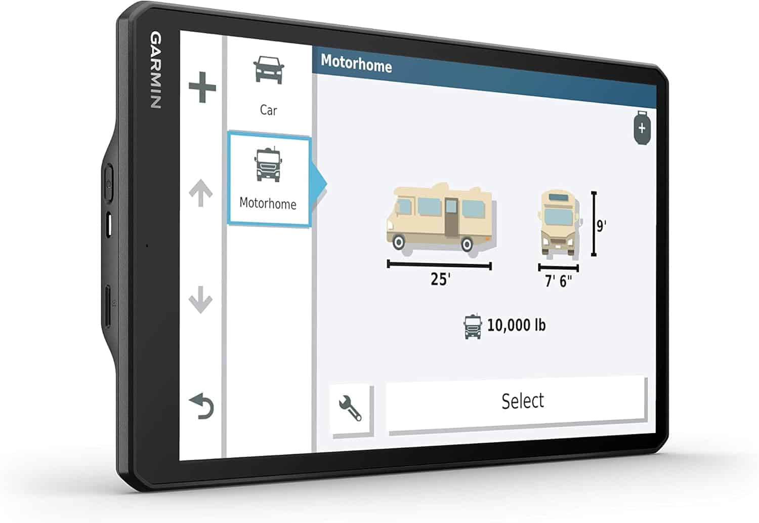 Garmin RV 1090 RV Navigator GPS Portable Navigator for RVs with Touchscreen Display, Preloaded Maps with Wearable4U Power Pack Bundle (4)