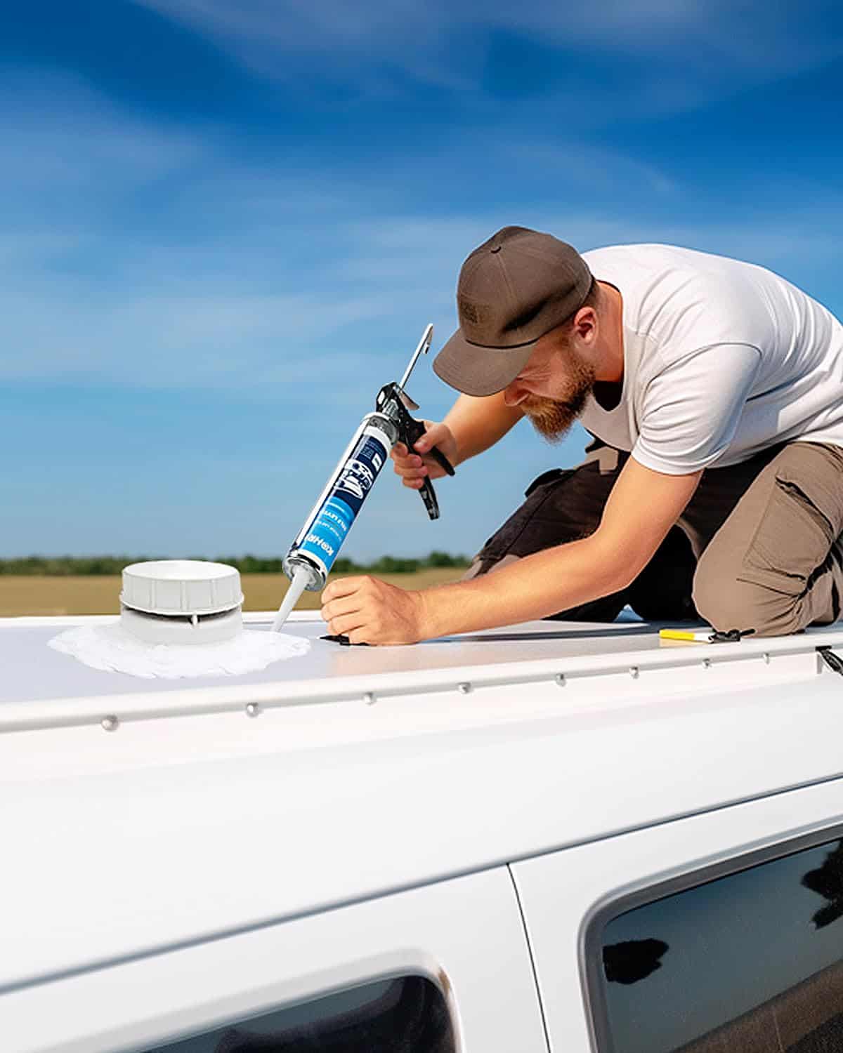 Kohree RV Roof Sealant 4 Pack, Self-Leveling Lap Sealant White, RV Caulking for Roofing, Maintenance, Repair