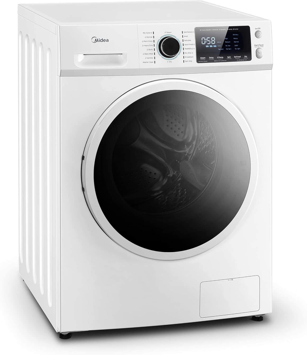 Midea MLC27N3AWW Ventless All in One Washer and Dryer Combo, 2.7 Cu.ft 26Lbs
