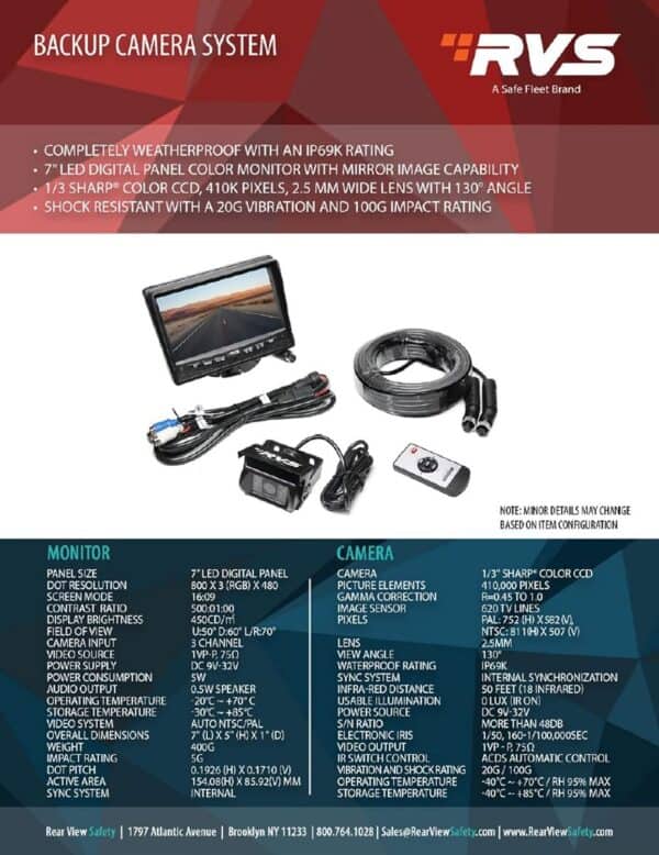 Rear View Safety RVS-770613-NM-01 Backup Camera System For RV/Truck/Bus ...