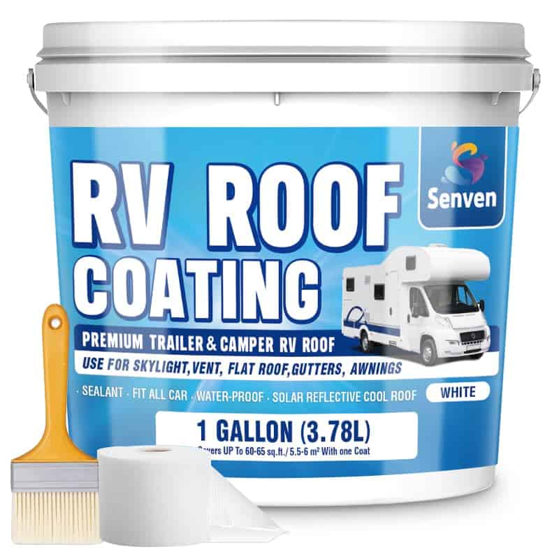 SEVEN RV Roof Sealant Coating, Waterproof Solar Reflective & Leak Repair for Trailers Campers Motorhomes, White