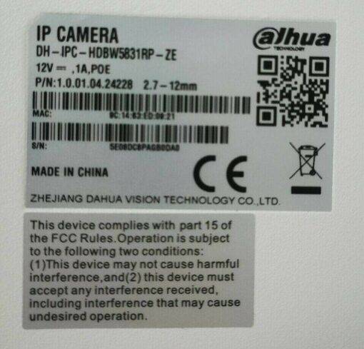 Dahua DH-IPC-HDBW5831RP-ZE Dome 8MP Ü Camera - Image 5