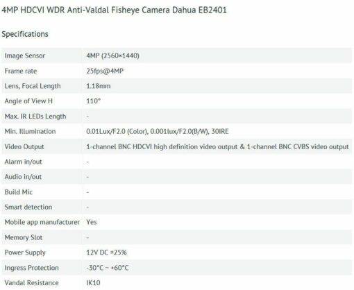 Dahua 4MP HDCVI WDR Fisheye Camera - Image 5