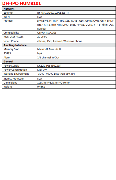 IP CAMERA DH-IPC-HUM8101 PINHOLE - Image 4