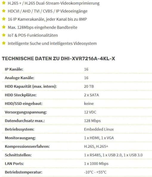 Dahua 16 Kanal Digital Videorekorder 4K – Bild 8