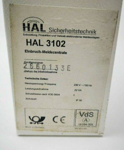 Hirschmann HAL 3102 Einbruch-Meldezentrale – Bild 6