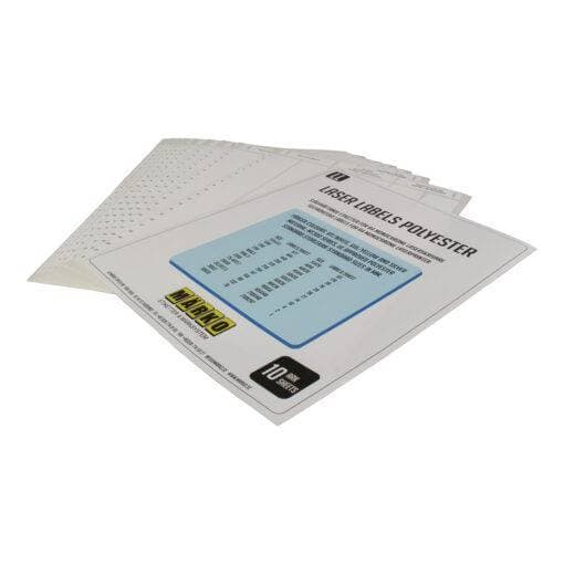 Papierbogen mit Beschriftungslabels