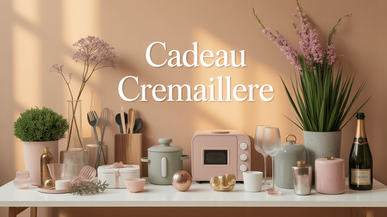 table elegante avec cadeaux cremaillere variés
