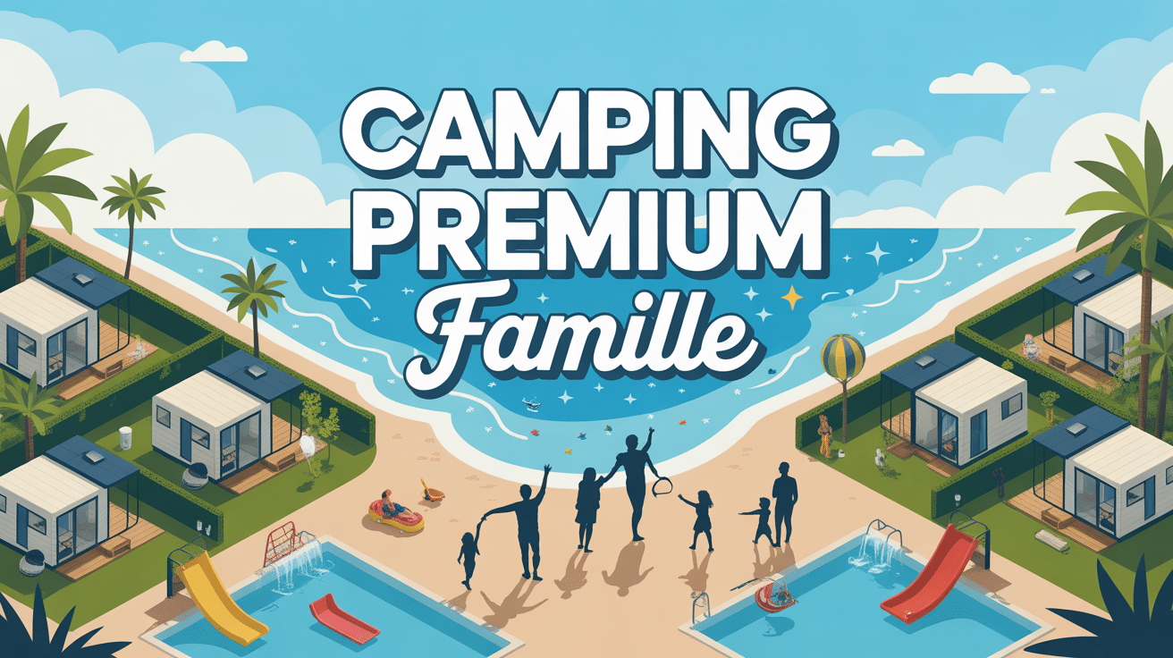Vue aérienne camping Capfun avec piscines et mobil-homes