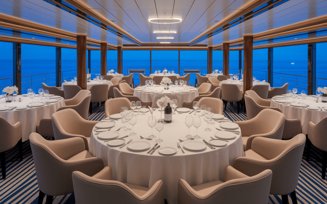 interieur restaurant cfc croisiere vue ocean elegant