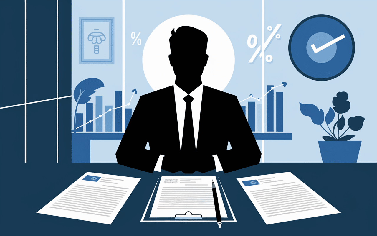 Bureau banque refus transfert prêt immobilier conseiller silhouette documents