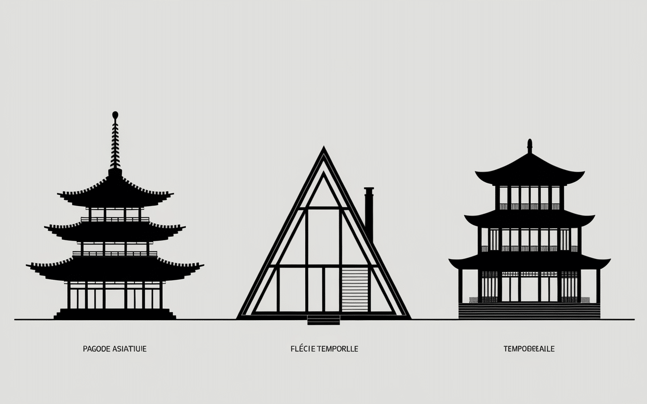 illustration evolution architecturale construction maison en A