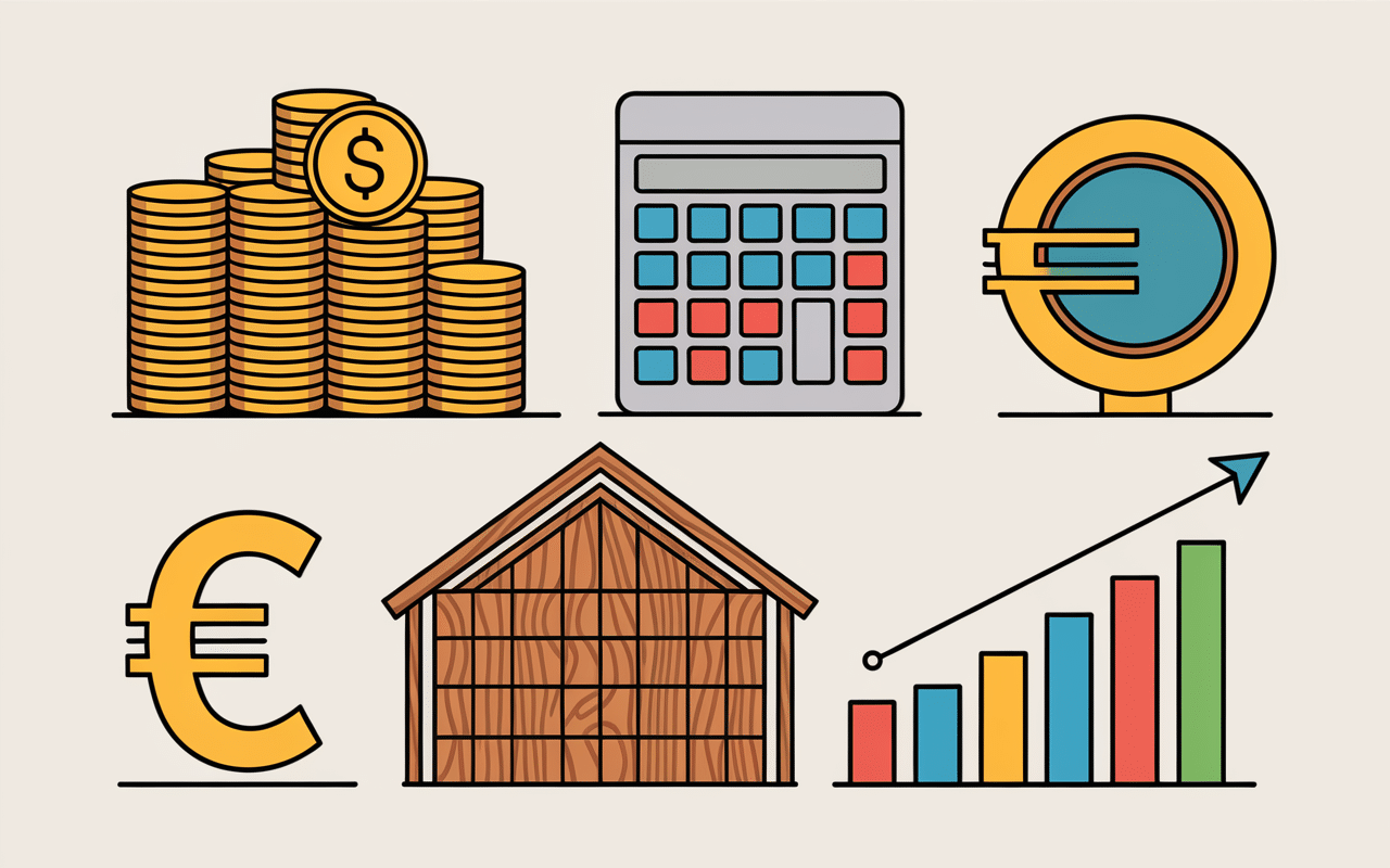 infographie coût construction maison en A billets plans budget