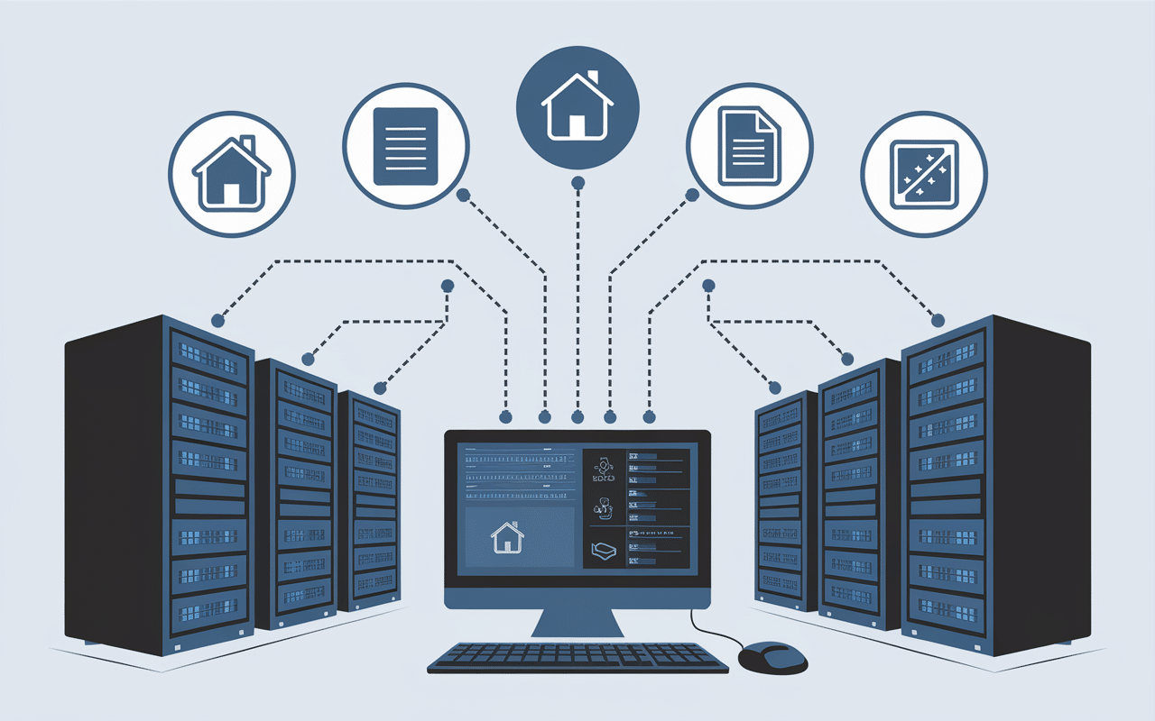 Illustration serveurs et données pappers immobiliers