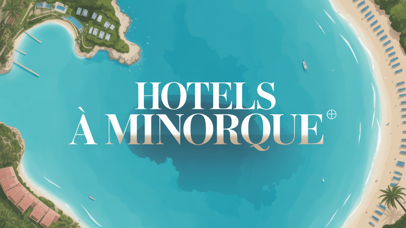 Vue aerienne d hotel minorque avec plages turquoise