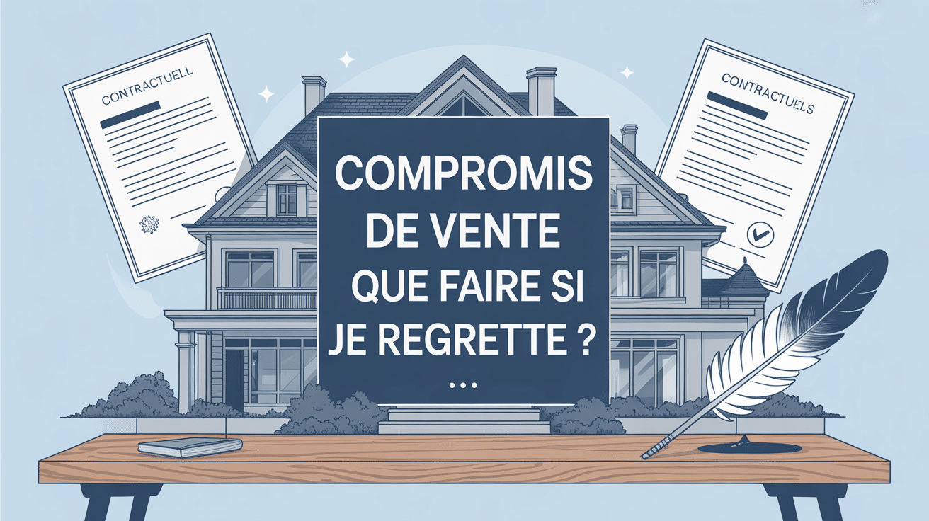 Illustration compromis de vente maison moderne documents plume