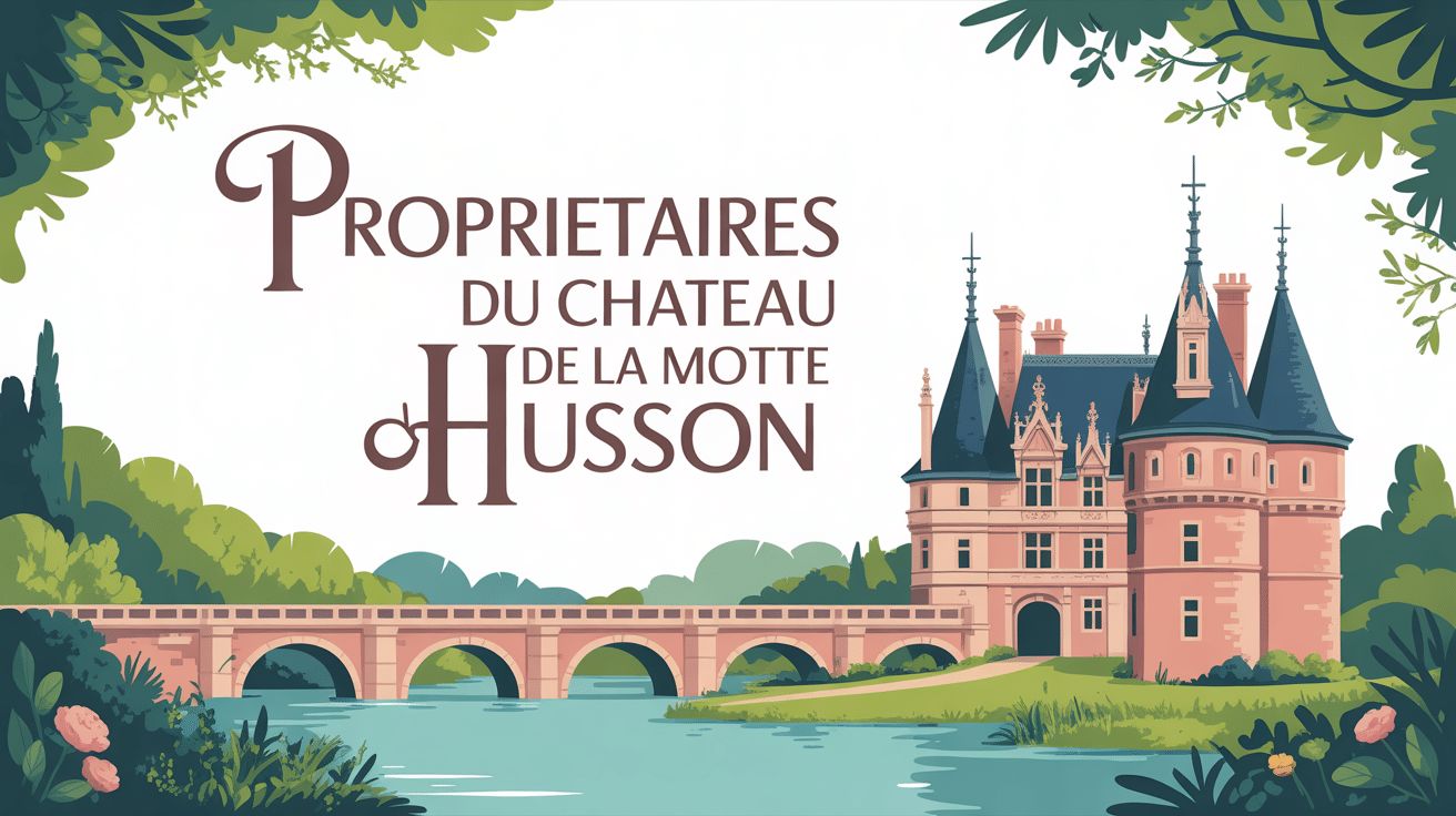 Château de la Motte Husson néo-Renaissance avec douves et pont