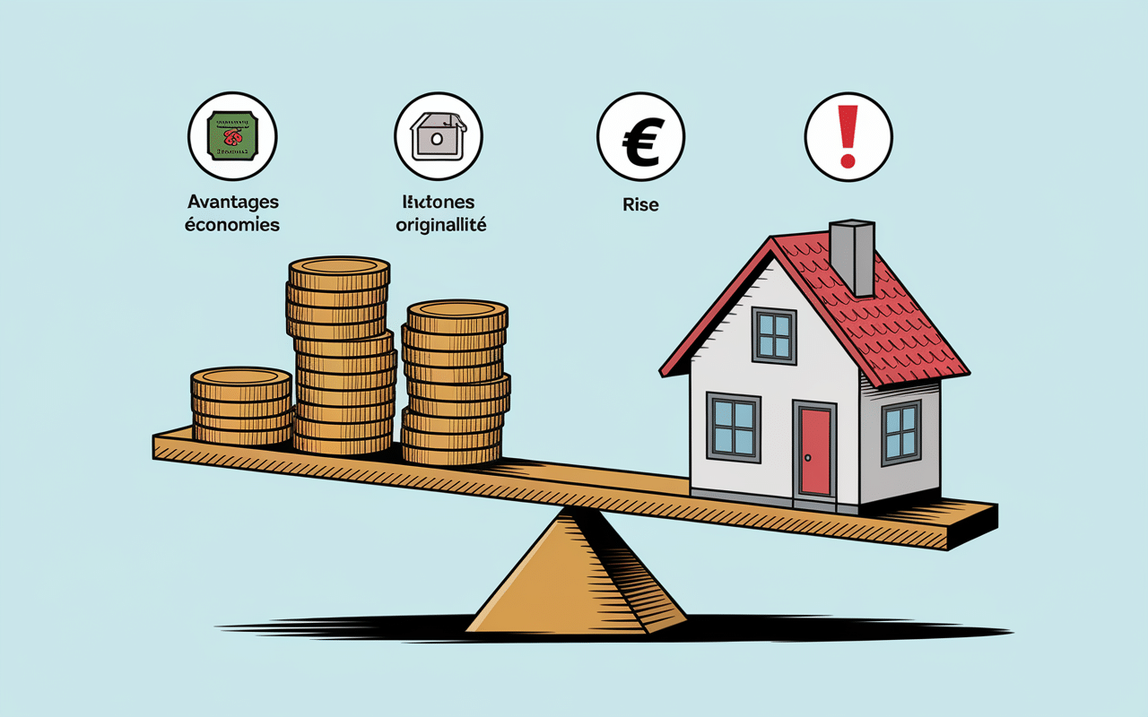 Balance avec maison et pièces d'euro