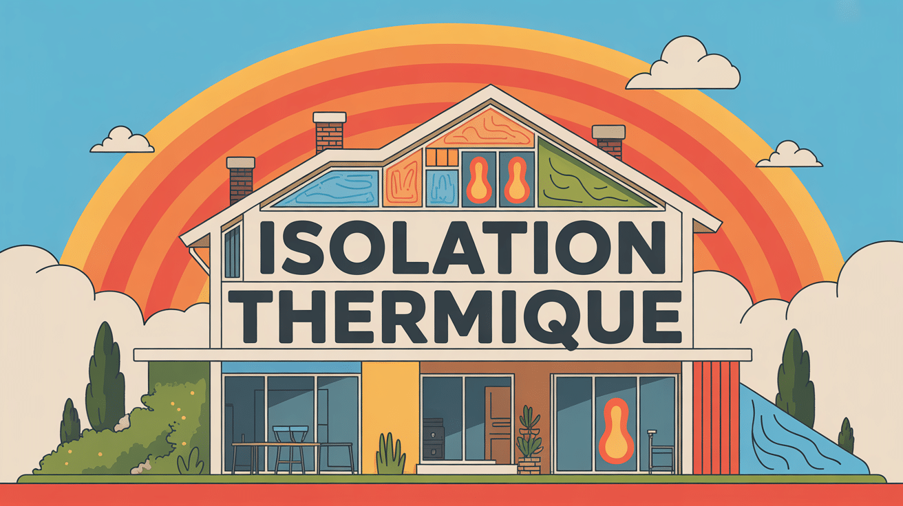 Isolation thermique maison coupe transversale