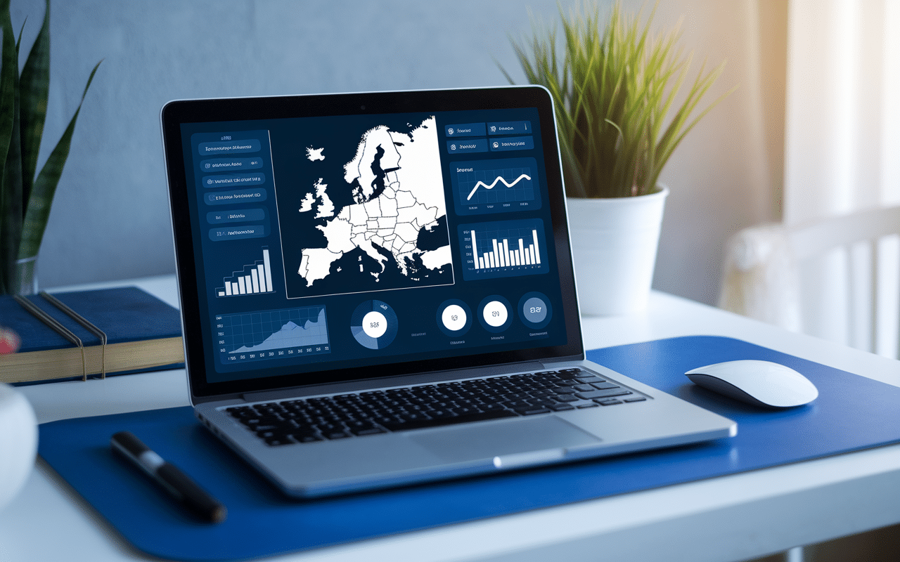 Interface de plateforme Europropmarket sur ordinateur