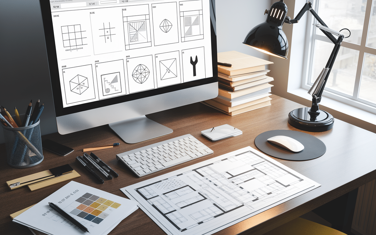 Image bureau architecte avec plans RICT