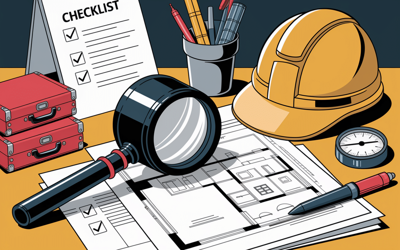 Documents et checklist avec loupe