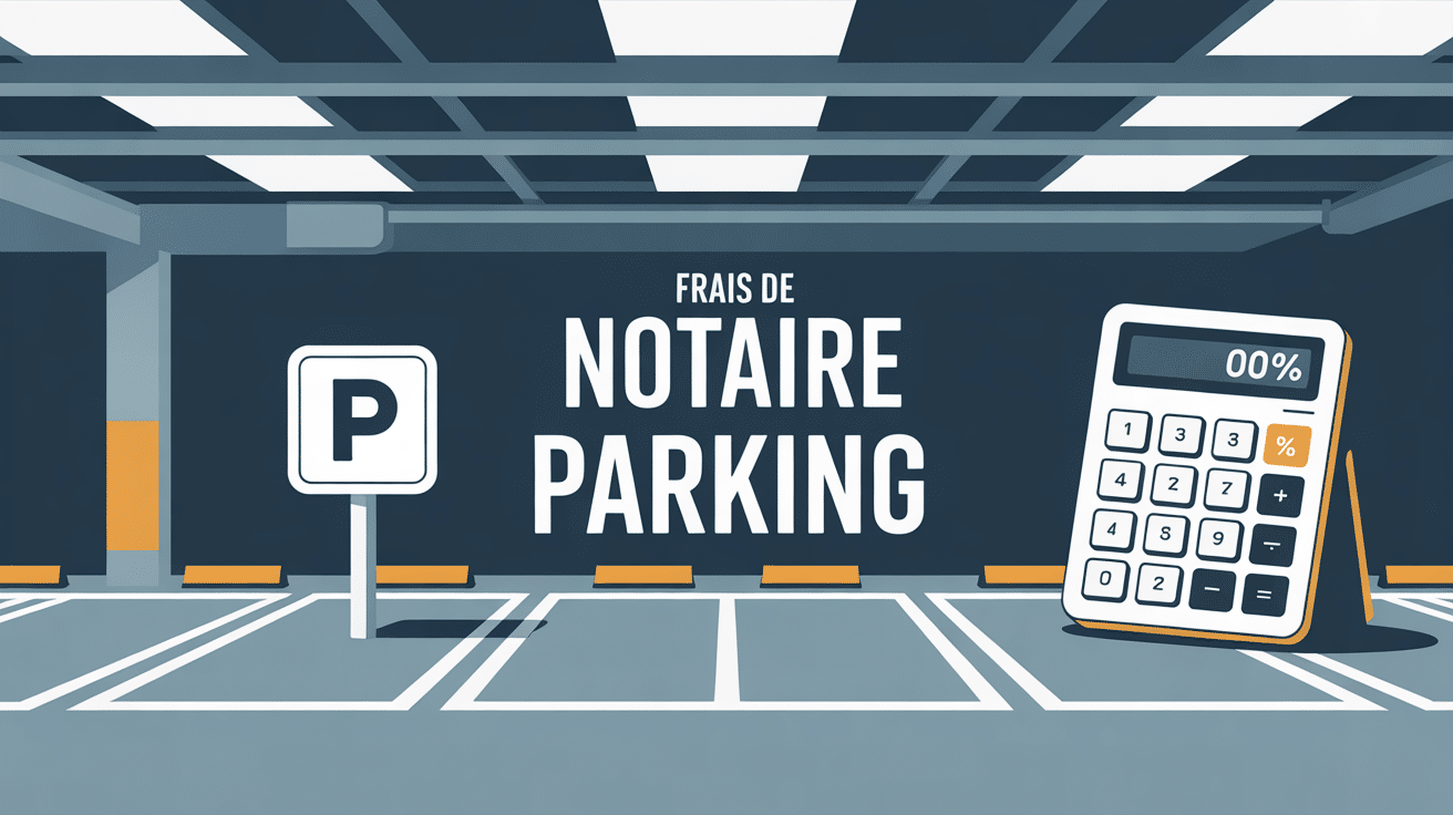 Illustration frais de notaire sur parking souterrain moderne